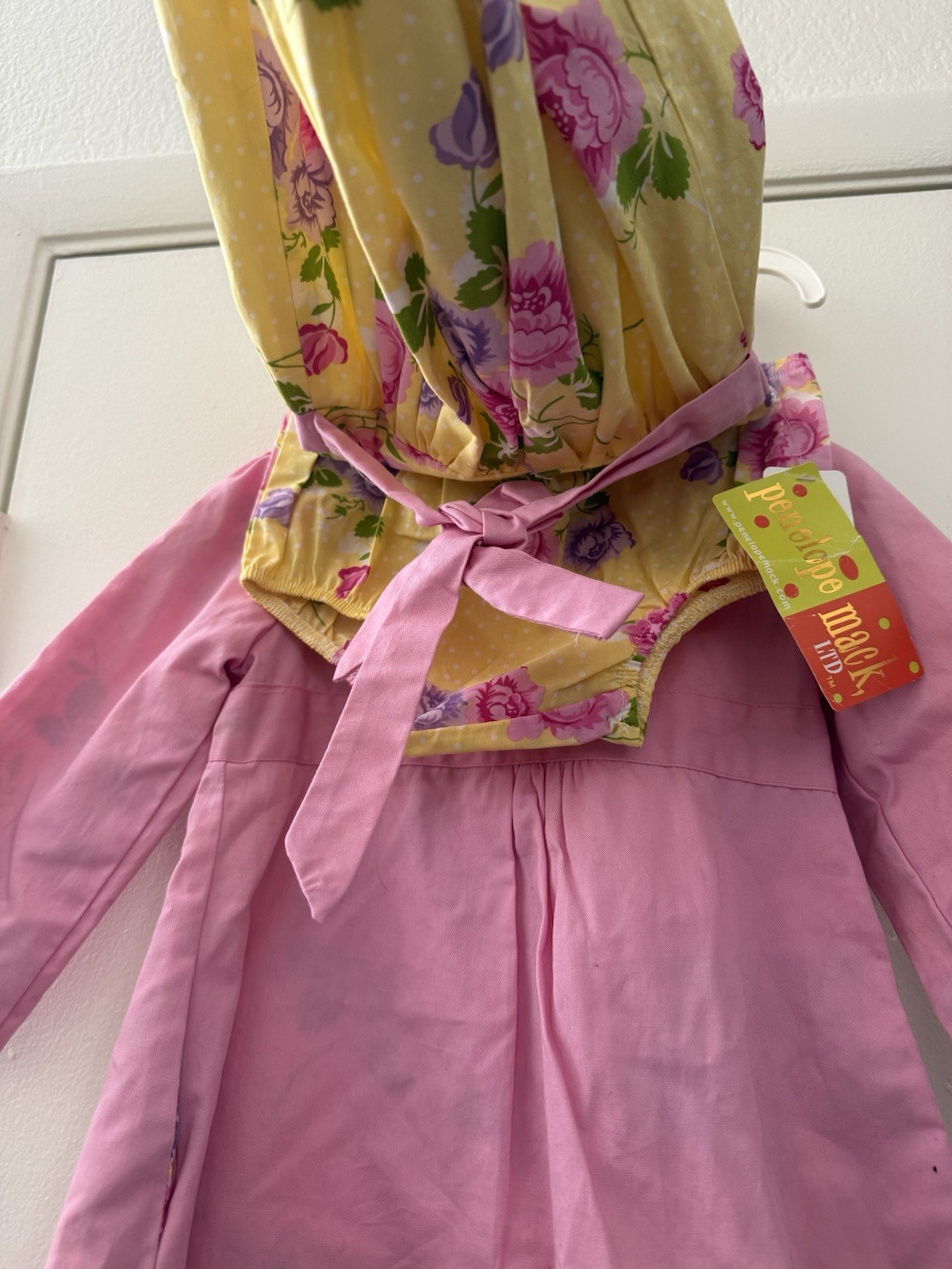 Penelope Mack Girls 3T 3 Piece Floral Dress Set with Pink Coat, Bloomers, Bow