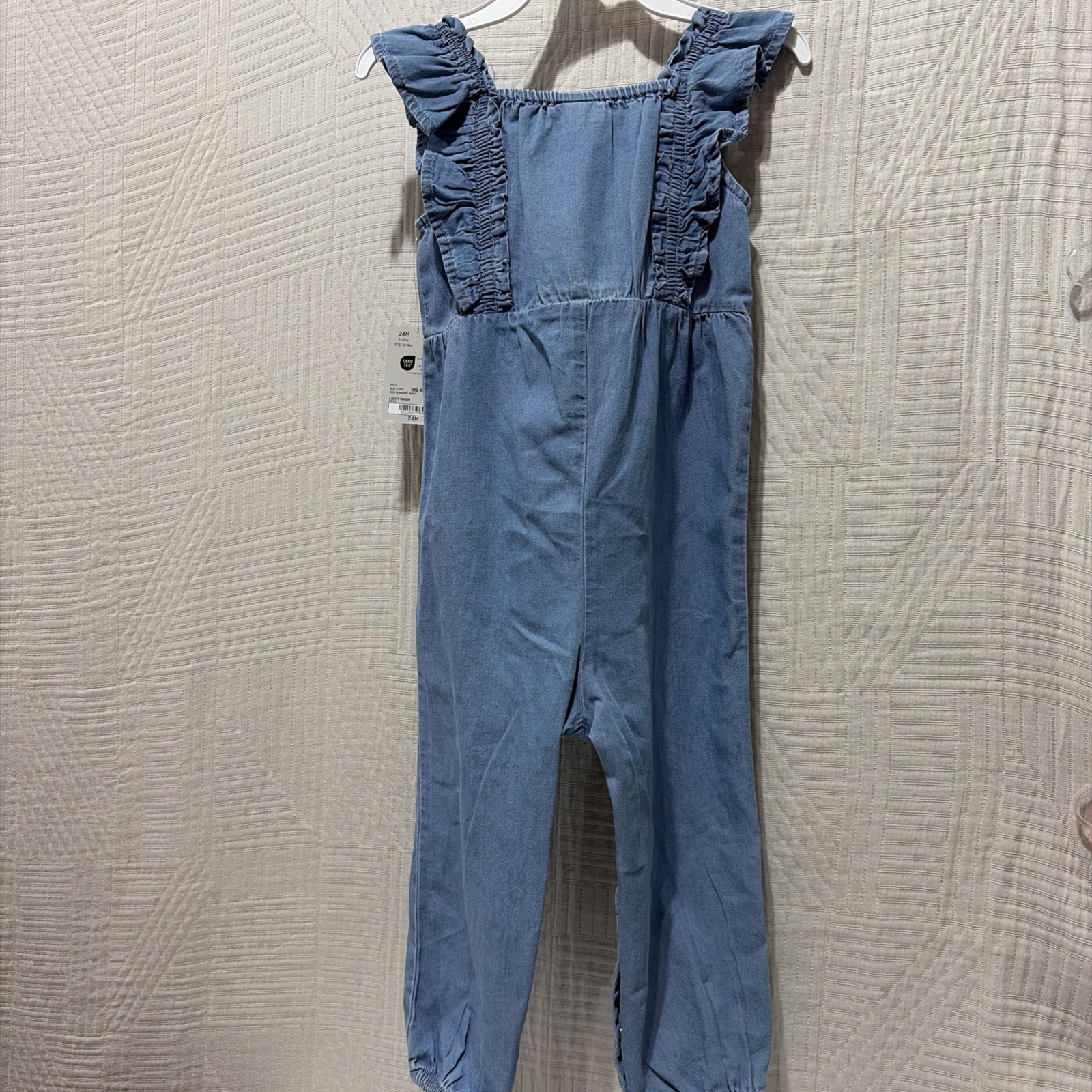 Okie Dokie Chambray Blue Baby Girls 24 M Jumpsuit Outfit New