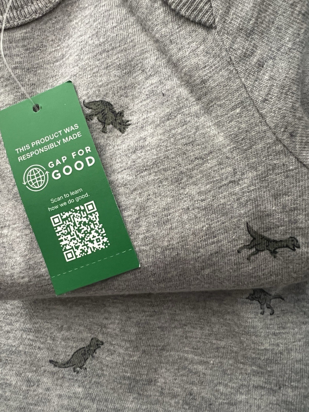 NWT Baby Gap Brannan’s Favorites Heather Gray/Dinosaurs Bodysuit Pants Set 6-12M
