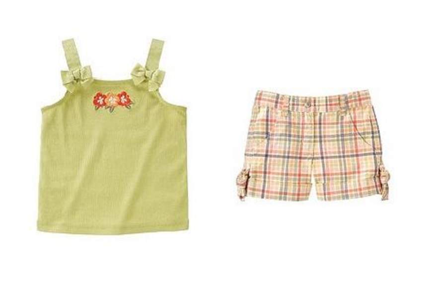 NWT GYMBOREE BEACH SHACK CHECKED SHORT HIBISCUS FLOWER BOW TANK TOP OUTFIT 3 3T