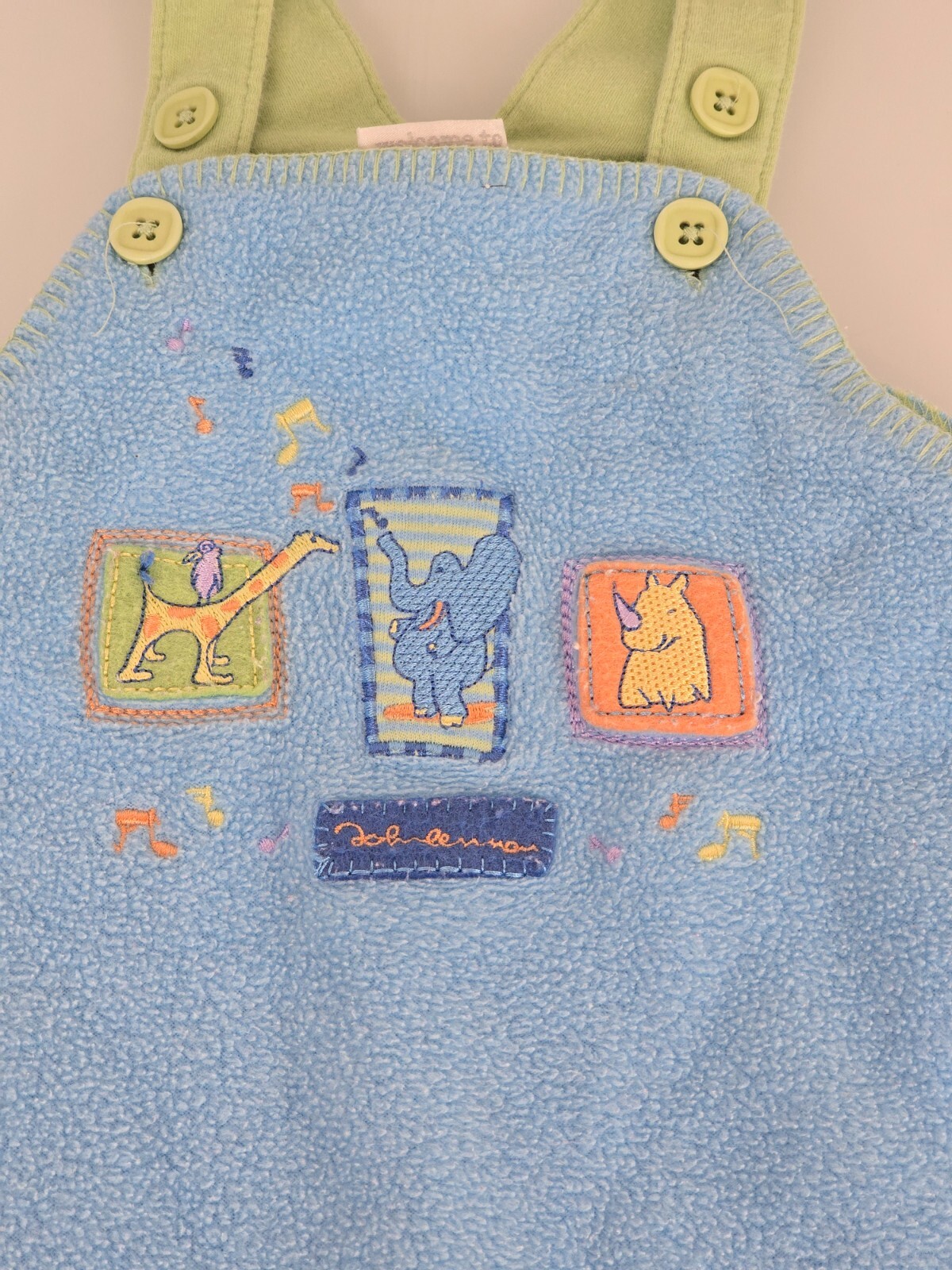Baby Vintage Carter’s John Lennon Blue Fleece Overalls 6-9 Mo Clothes Boy Girl