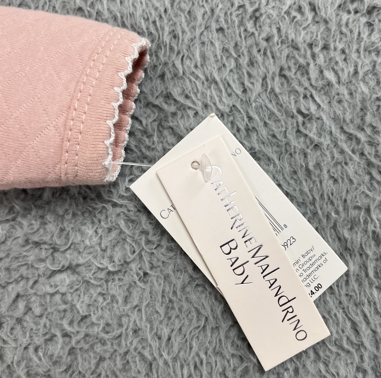 Catherine Malandrino Baby 3 Pc Quilted Top Pants Hat Baby 3/6 Mo Peachy Pink NWT