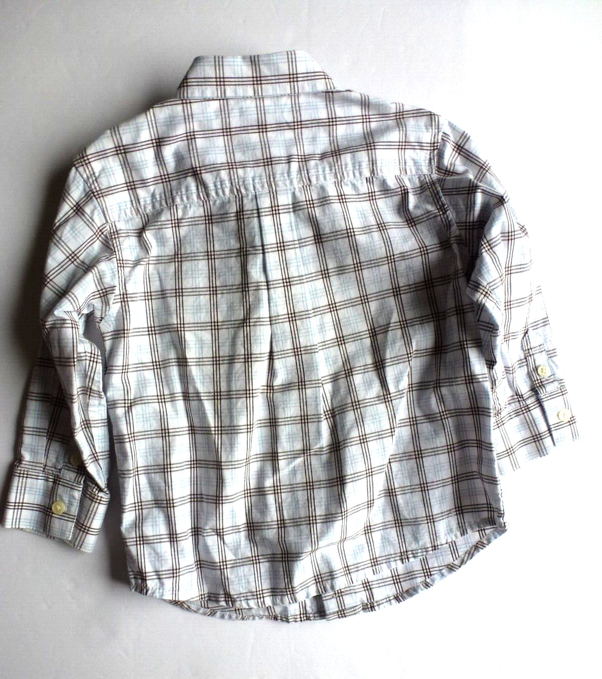 18-24 GYMBOREE Brown Blue Plaid Button Up Shirt & Brown Argyle Sweater Vest Set