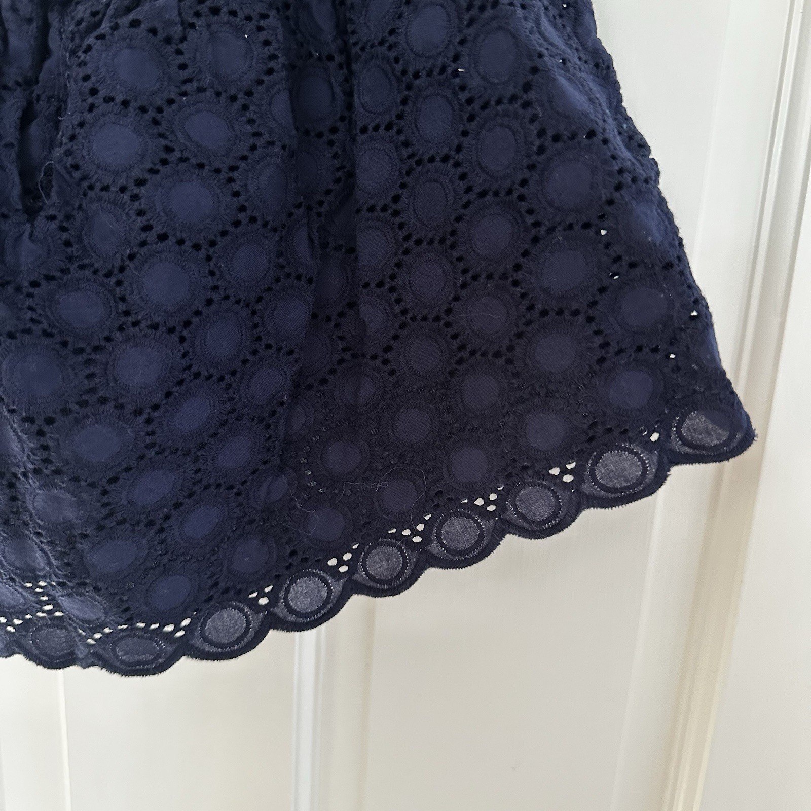 Maggie & Zoe Navy Blue Eyelet Tunic With Matching White Capris Size 3T