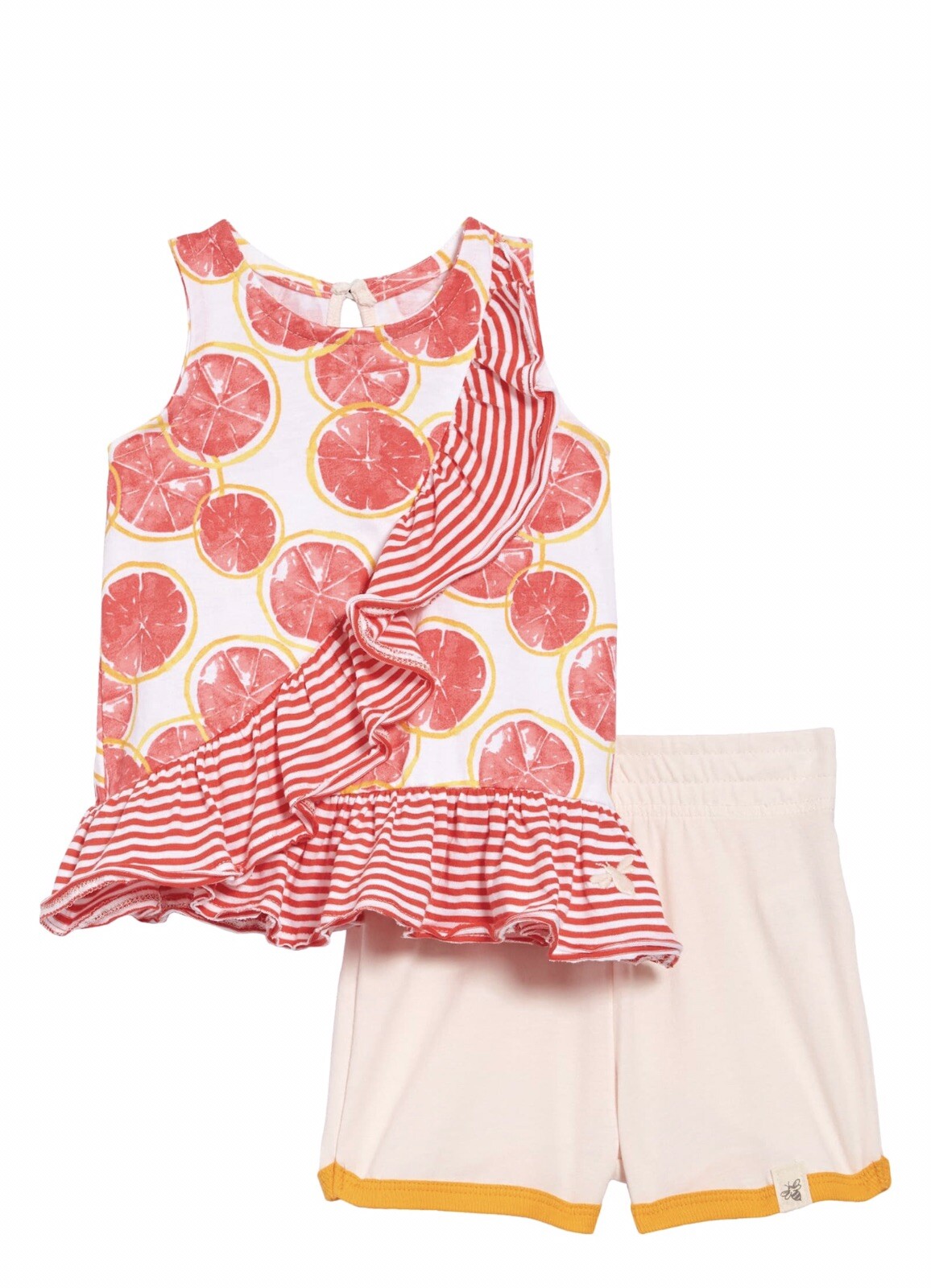 Burts Bees Organic Cotton Baby Outfit Watercolor Grapefruit Size 3-6 Month NWT