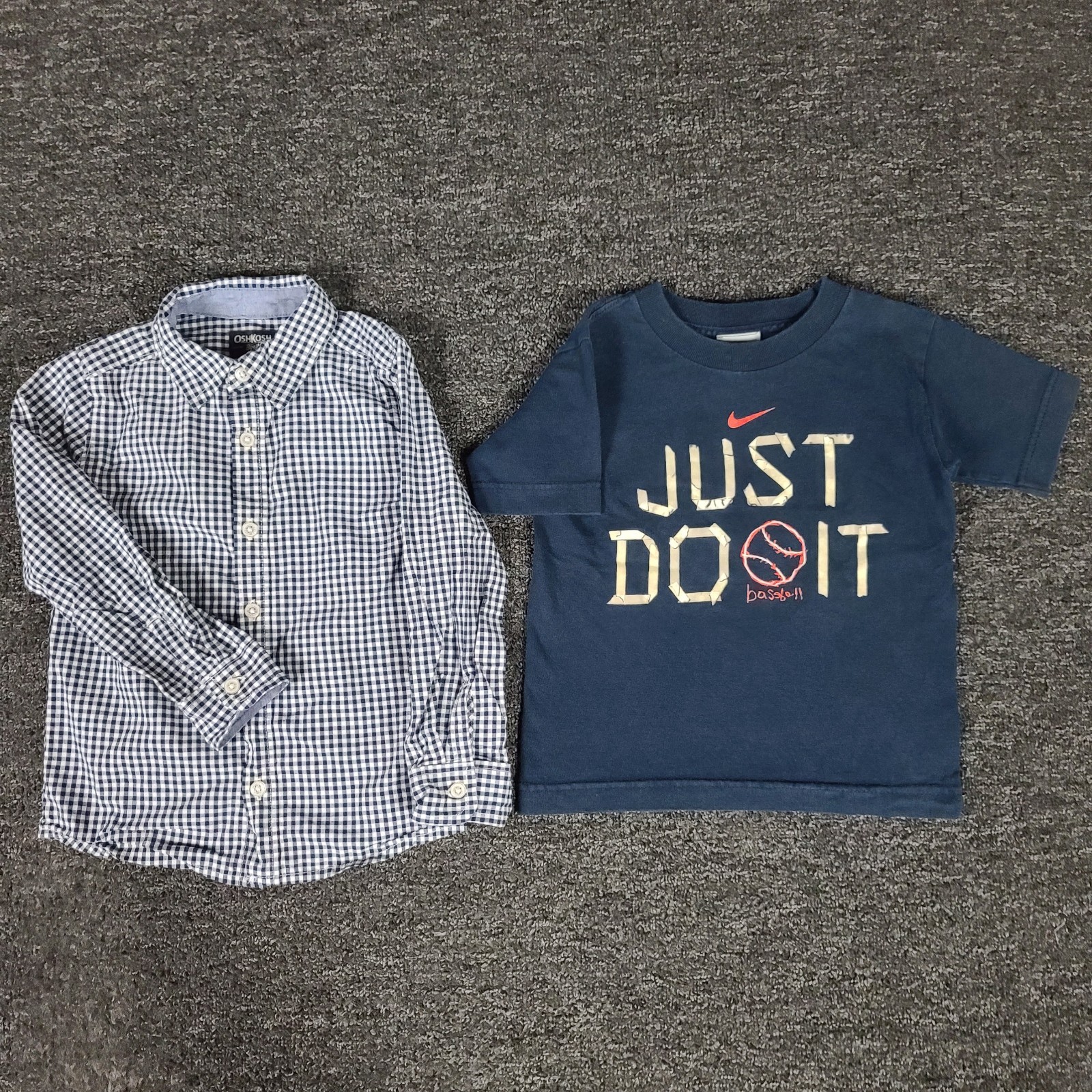 Boys Clothing Lot 4T OshKosh Button Up & Nike Shirt Two Piece School Play Set