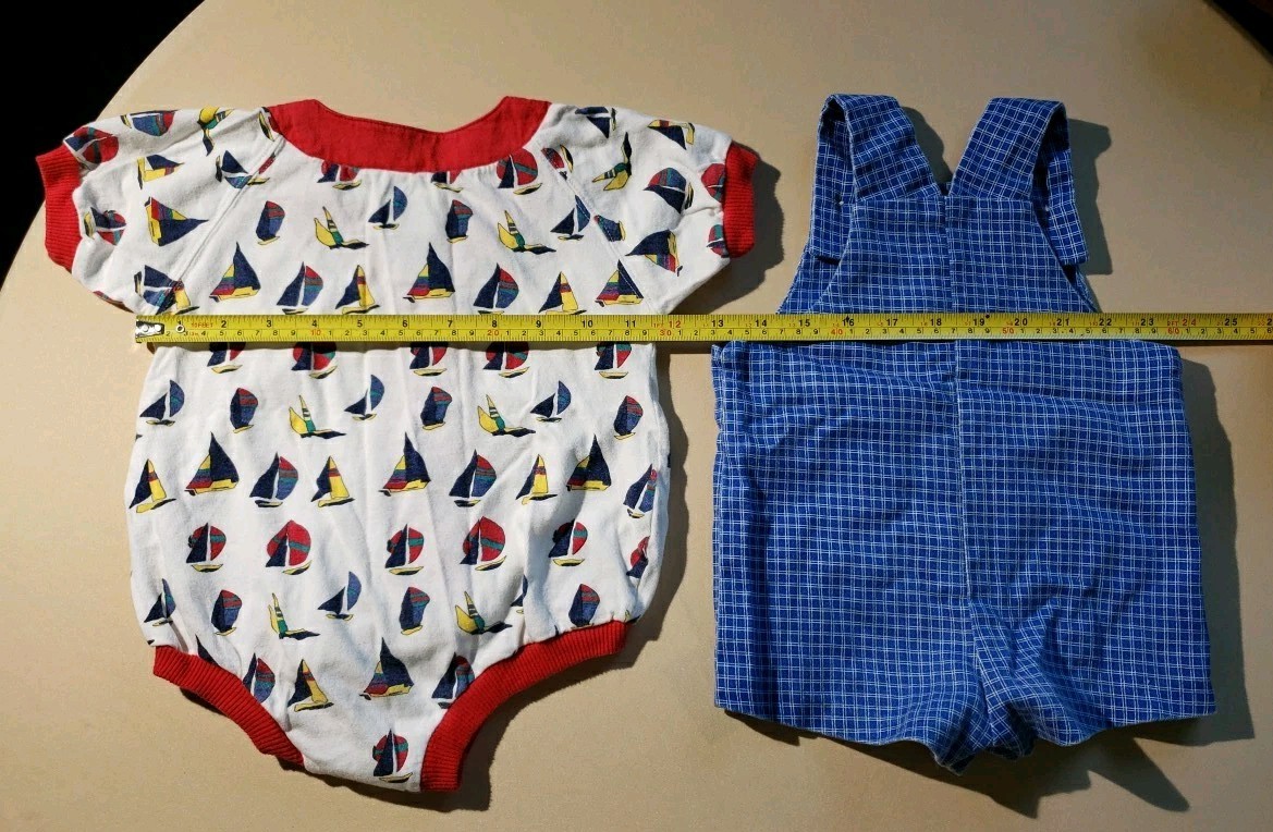 Vintage 90s Circo Gerber Rompers 12-18 mo Boats Ocean Theme One Piece Summer Lot
