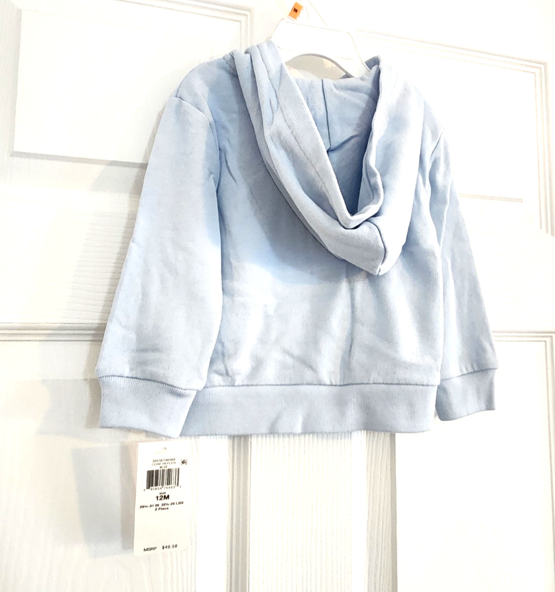 Polo Ralph Lauren Baby Logo Boys Light Blue Zip Hoodie/Pants 3 Pc Set 12M NWT