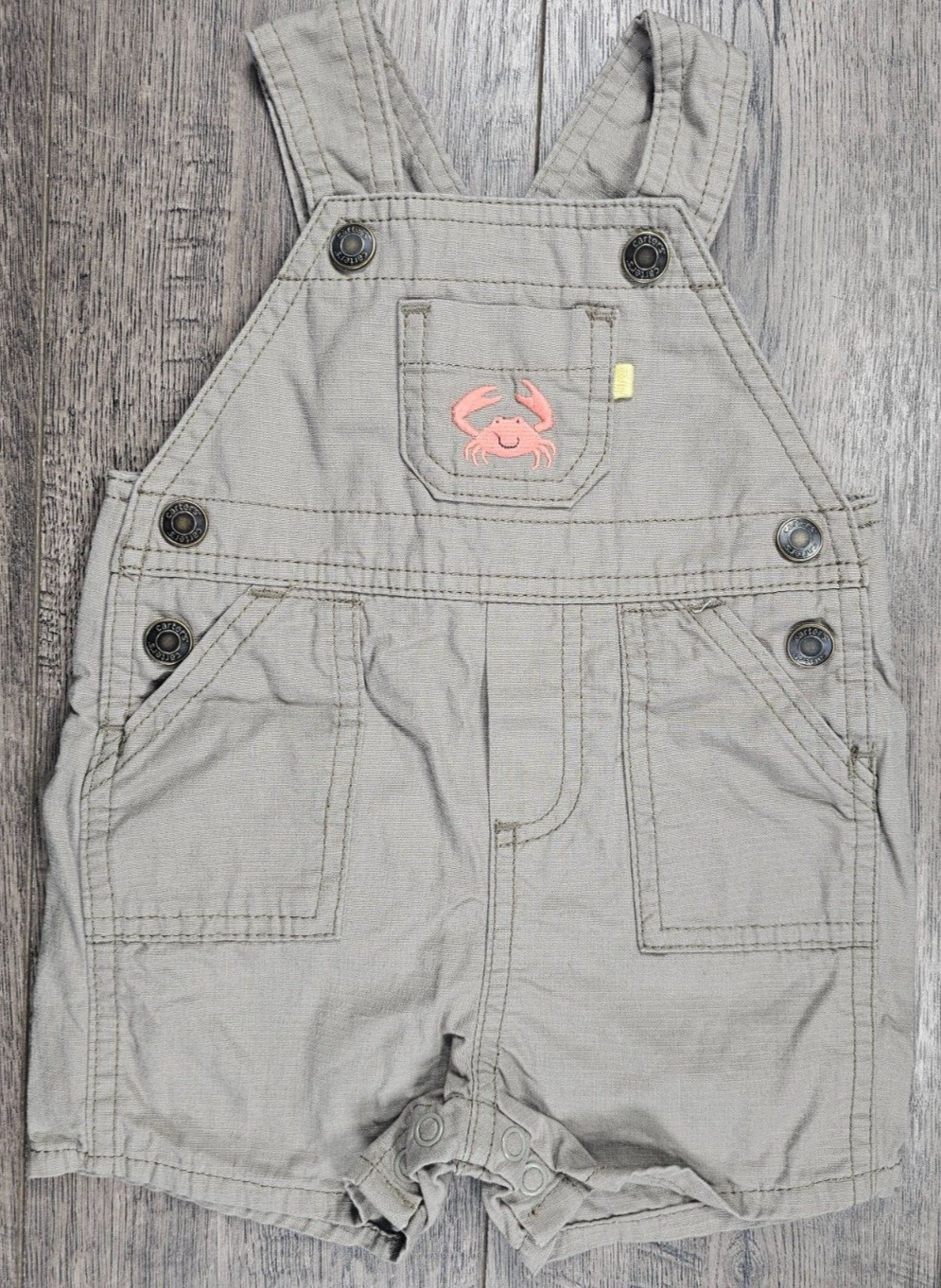 Baby Boy Clothes Carter’s 3 Month Brown Crab Shortalls