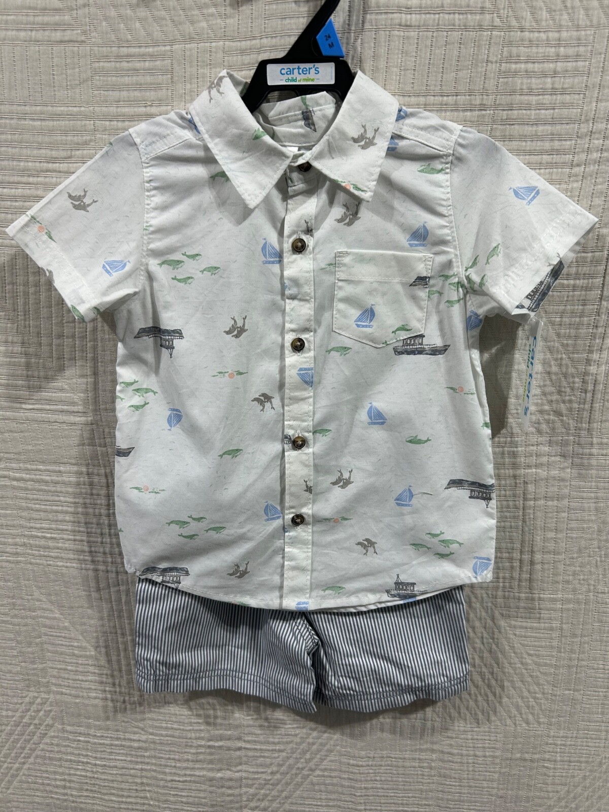 Baby boy Child of Mine 2 piece cotton short outfit multiple sz 6/9,12,24M