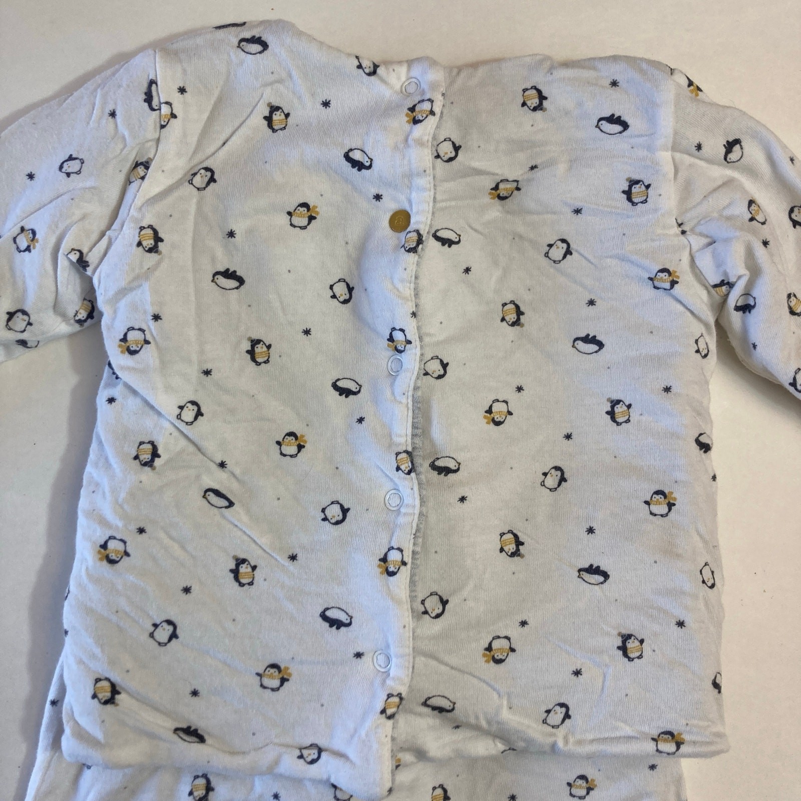 Absorba Reversible Gray White Penguins Sweater Pants Sweatsuit Matching Set 9m
