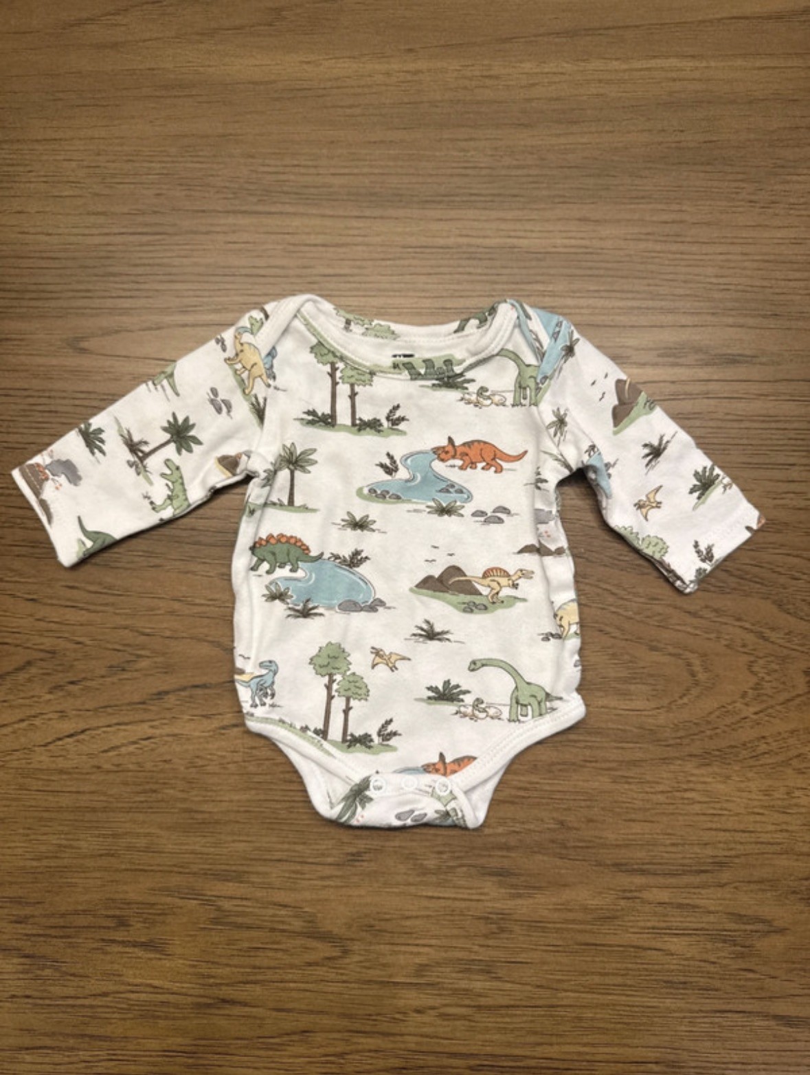 3 Piece Baby Boy Dinosaur Outfit Lot Newborn Sleeper & Long Sleeve Bodysuit