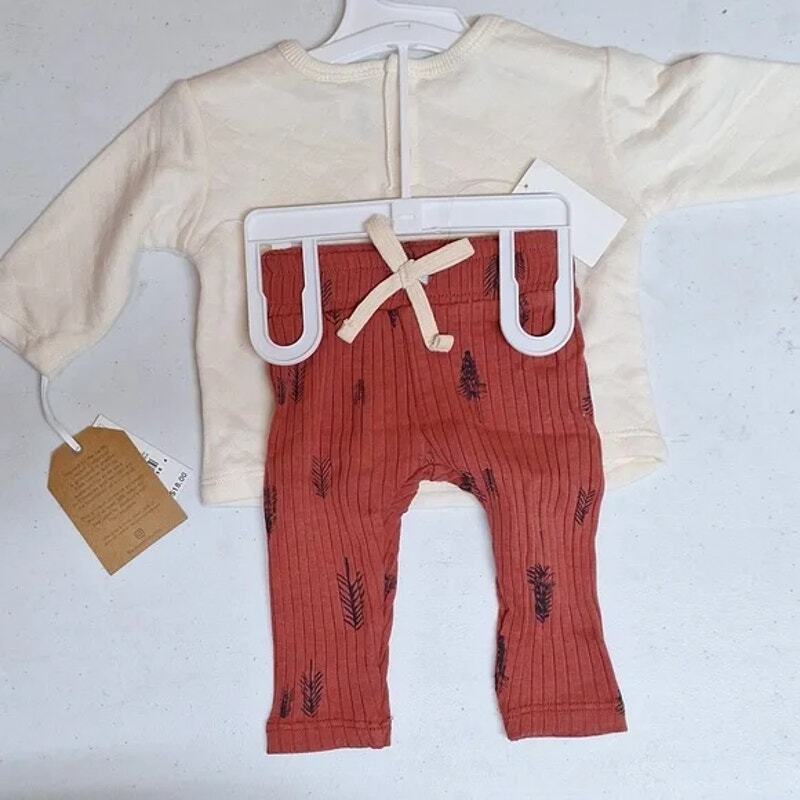 NEW! Baby 2pc Quilted Pullover & Leggings Set, Rust – Boy or Girl Unisex 18 mth
