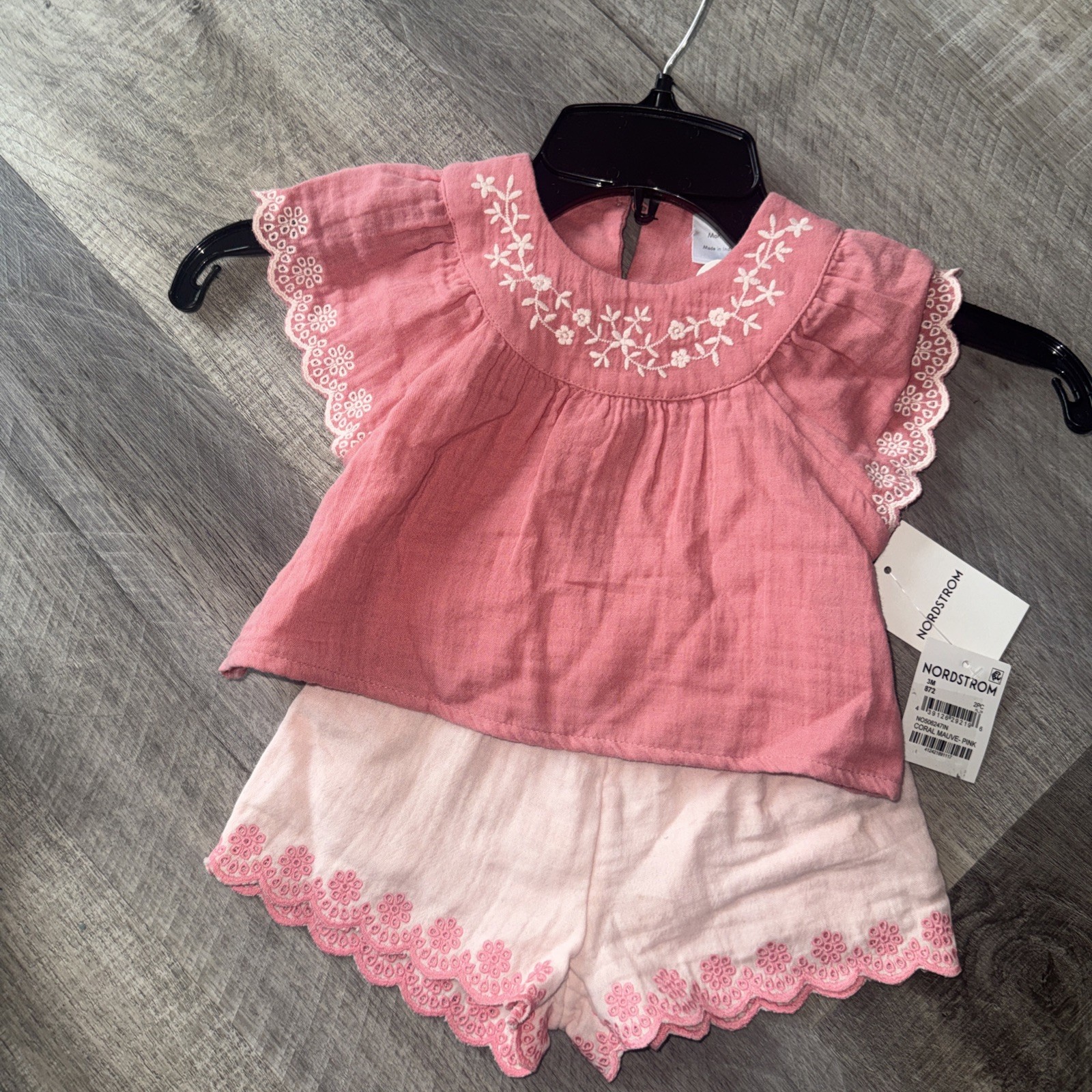 Nordstrom Baby Mix Floral Pink Dress + Shorts Set Baby Girl 3 Months