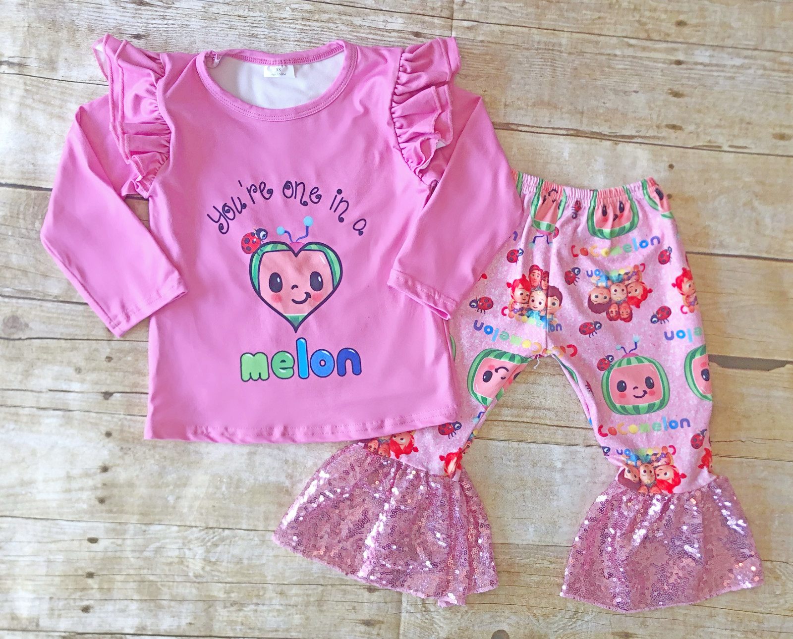 NEW Boutique Character Girls Outfit Set with sequin pants.