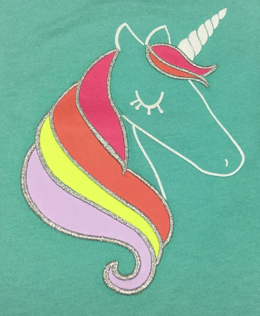 Baby Gap Girls 12-18 Month Unicorn Shirt & Purple Stretch Denim Jeans. Nwt