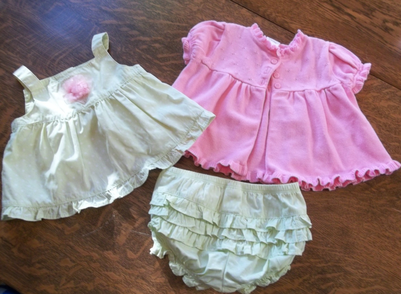 Gymboree ’10 Ice Cream Shop bolero sweater mint green flyaway top bloomers 6-12