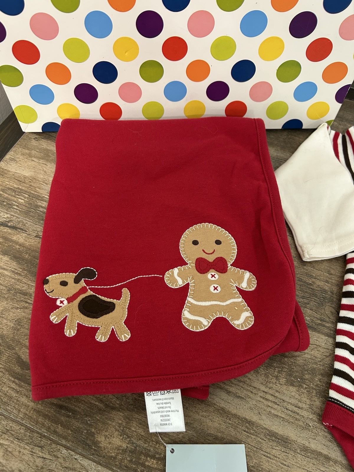 NWT Gymboree 2011 GINGERBREAD BOY & DOG Holiday 5 PC Set W Blanket & Box 6-12m