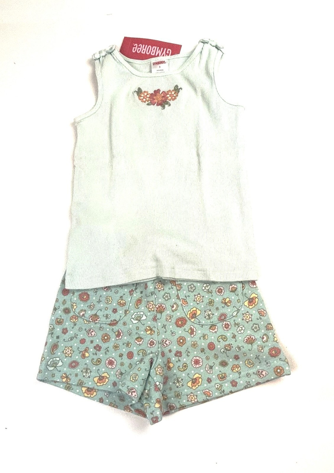 NWT Gymboree Baby Girl Ruffle Pocket Knit Short & Turquoise Bow Flower Tank 3