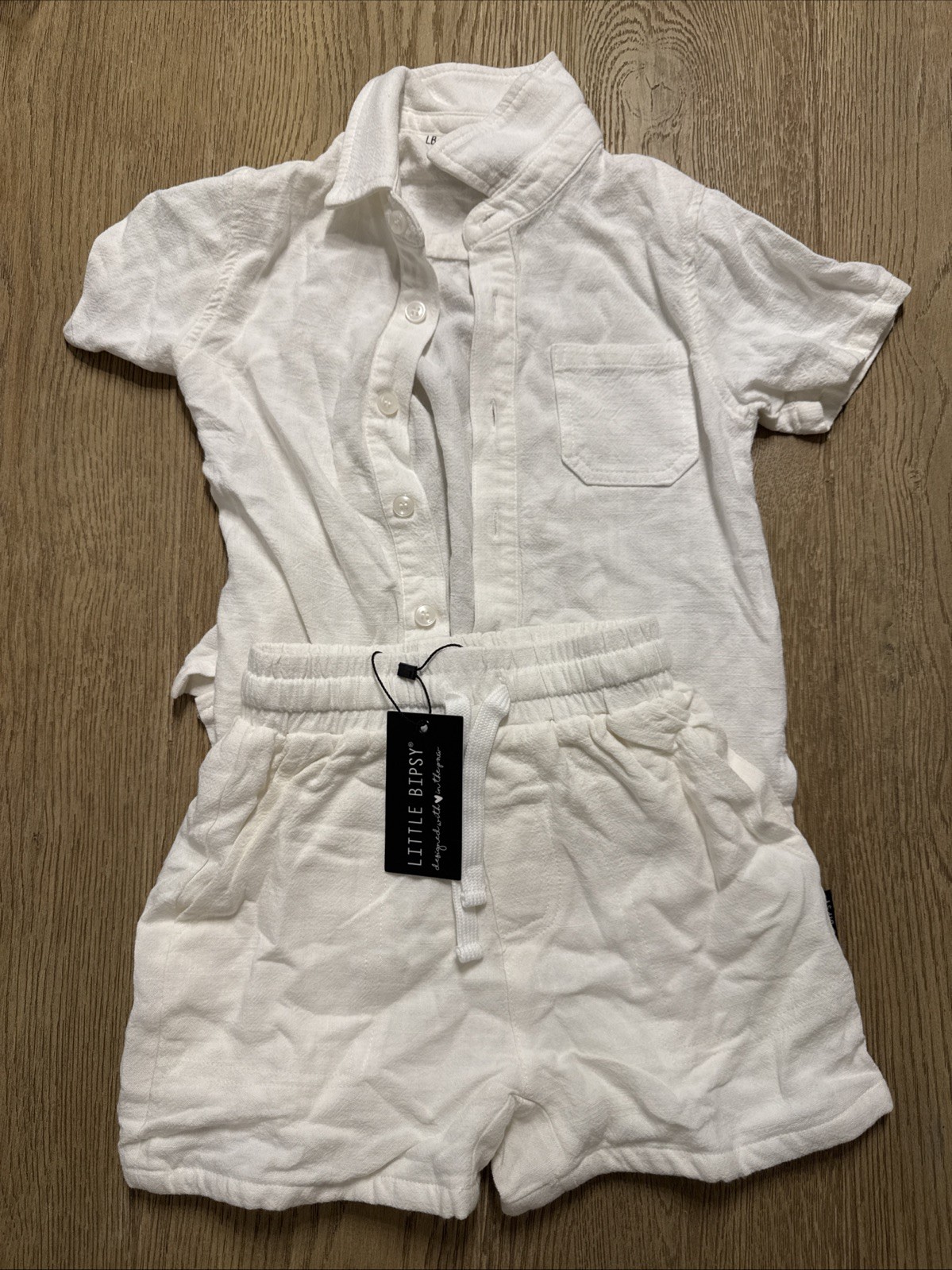 Little Bipsy 2-3Y Collection Short Sleeve Button Up T Shirt & Shorts 2-Piece NWT