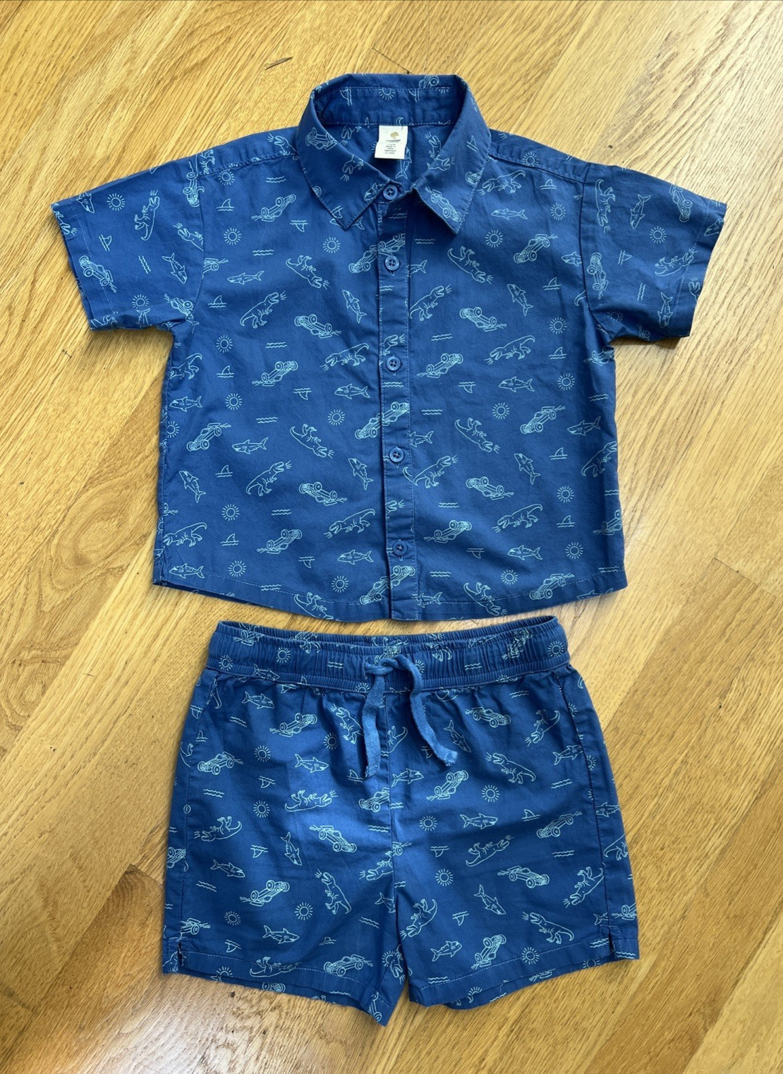 TUCKER +TATE Nordstrom Navy Infant 2 PC Set Outfit Shorts + Collar Shirt 24M Boy