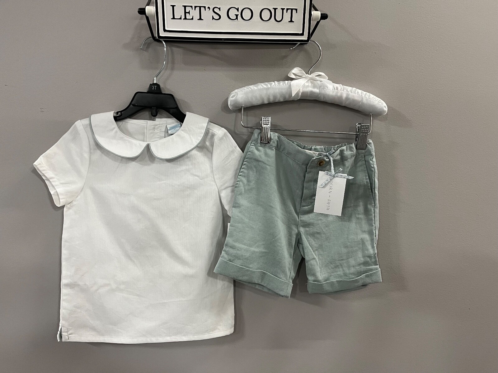 Edgehill Collection Born on Fifth Outfit Peter Pan Collar Shirt w/Shorts Size 3T