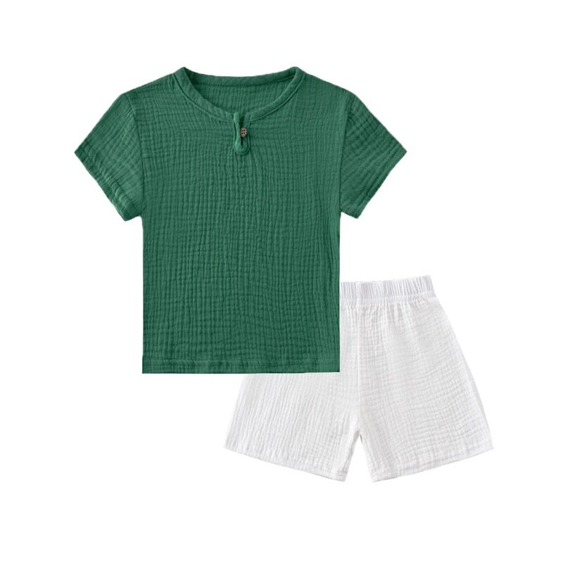 kids boys girls loose top skirt spring summer acid washed matching clothing