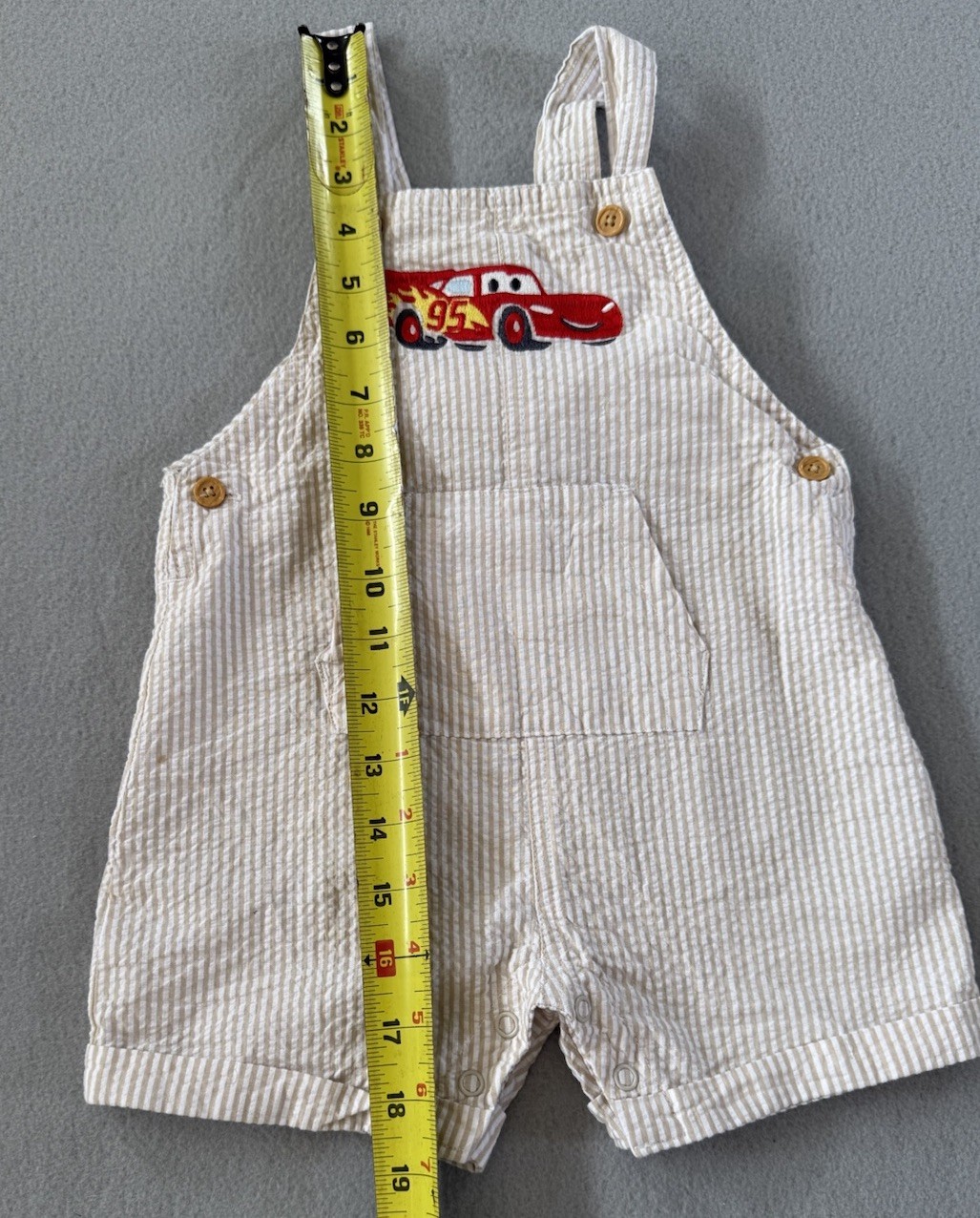 Disney Baby Cars Baby Boy Shortall Overalls 18 Months Lightening McQueen