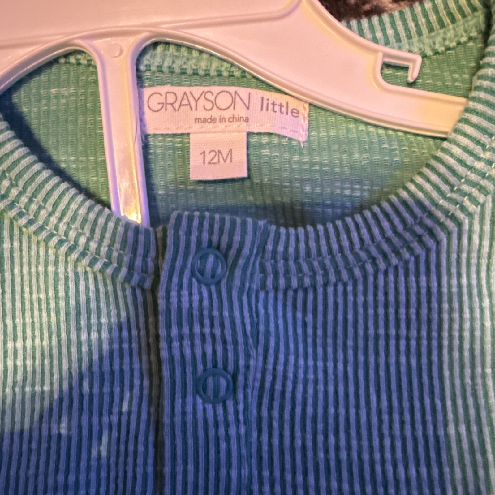 Baby toddler Grayson Mini Green Shirt and Gray Pants Outfit – 12m NWT