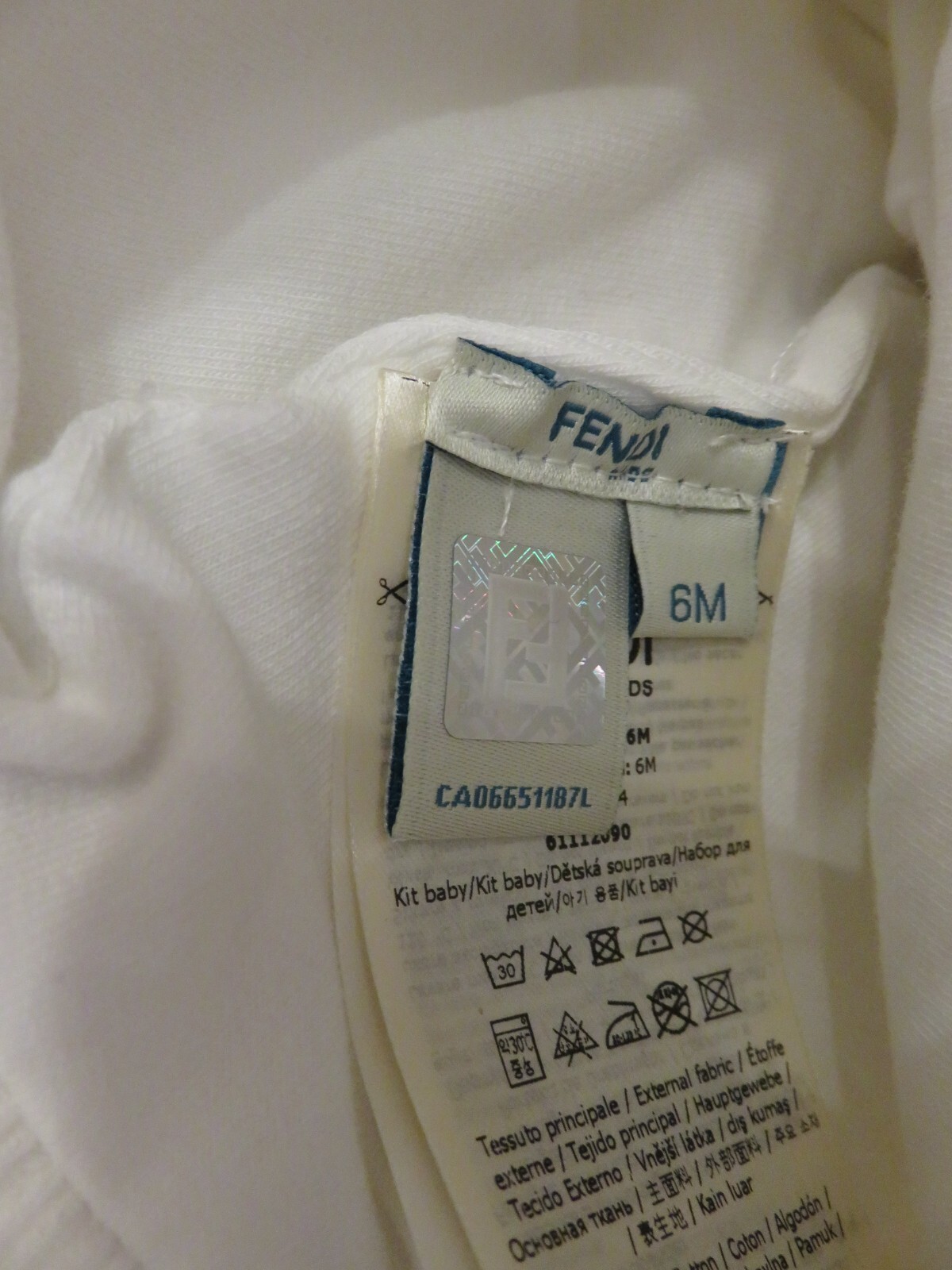 $470 NWB Fendi Beige white FF Babygrow Gift Set 3 peice girl boy 6 months
