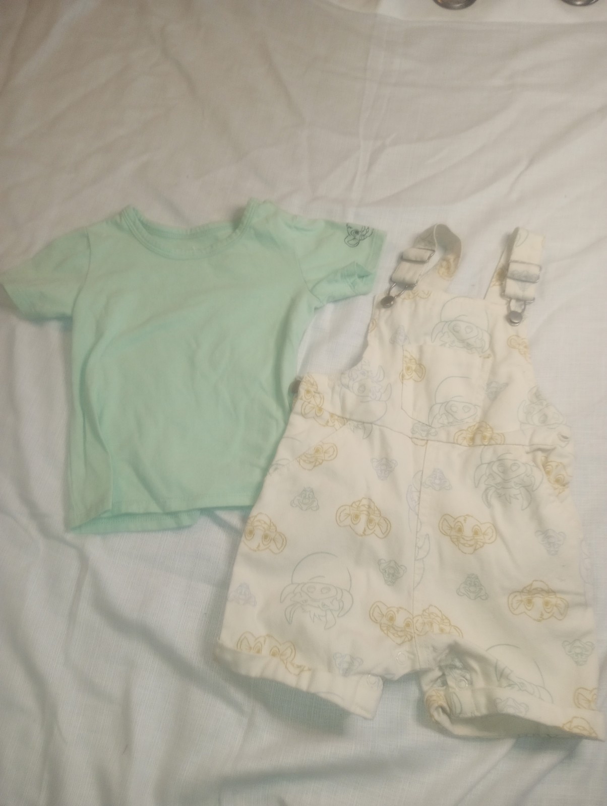 Disney Baby 24 Month 2 Piece Overall Set Lion King Boy Seafoam