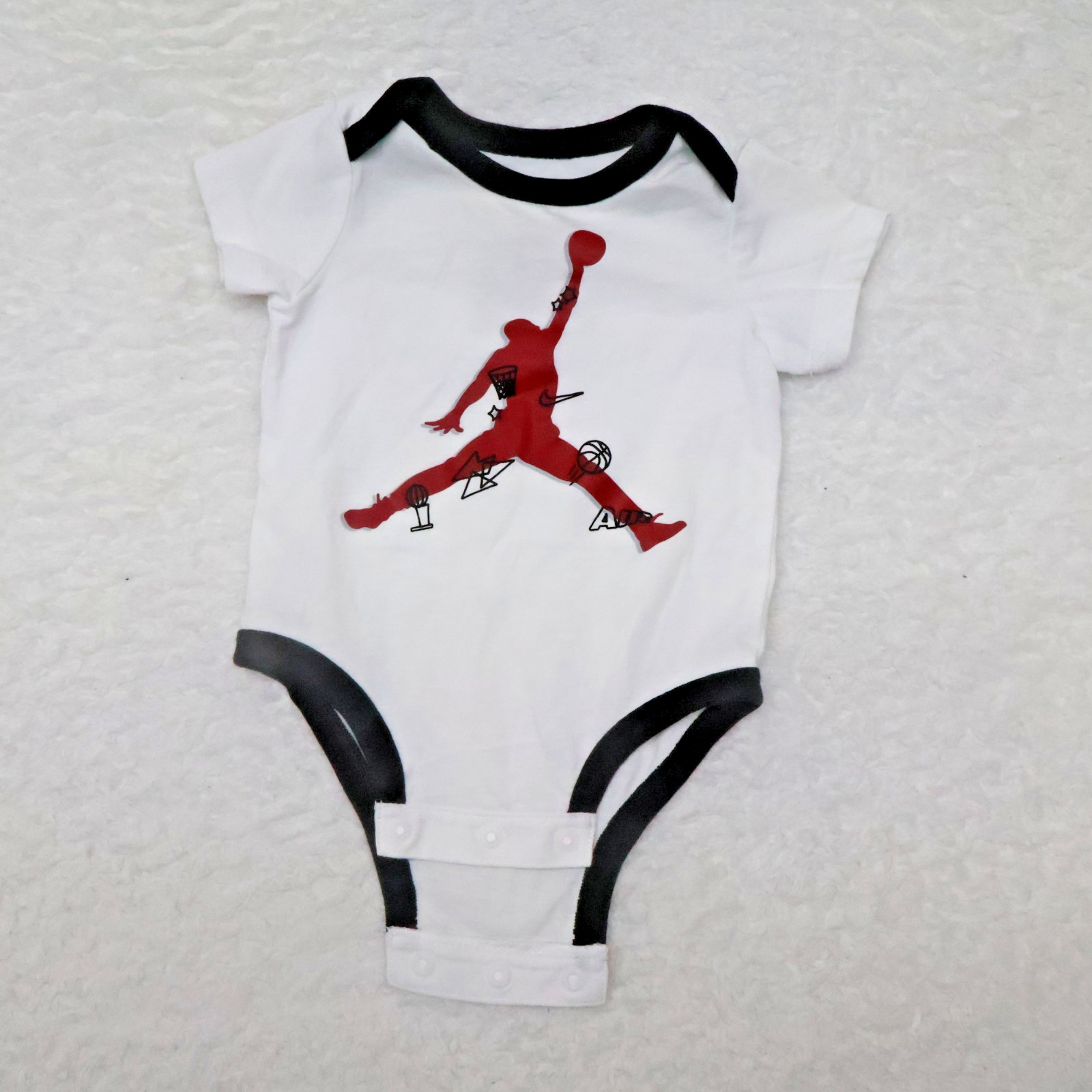 Jordan Baby Bodysuit 3M White Black Jumpman Infant One Piece 0-3 Months