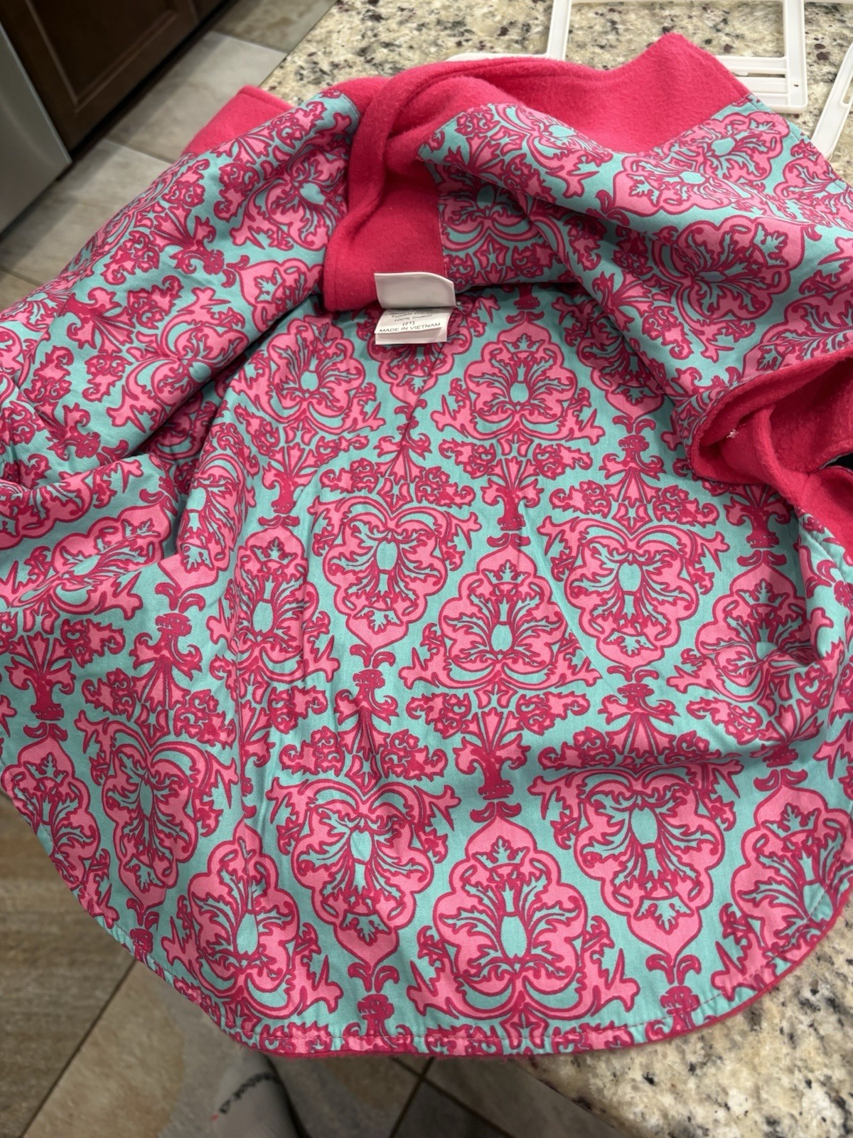 TRUE Hot Pink Poncho & Pink/Blue Paisley Flare Pants Size 2T 100% Cotton GUC