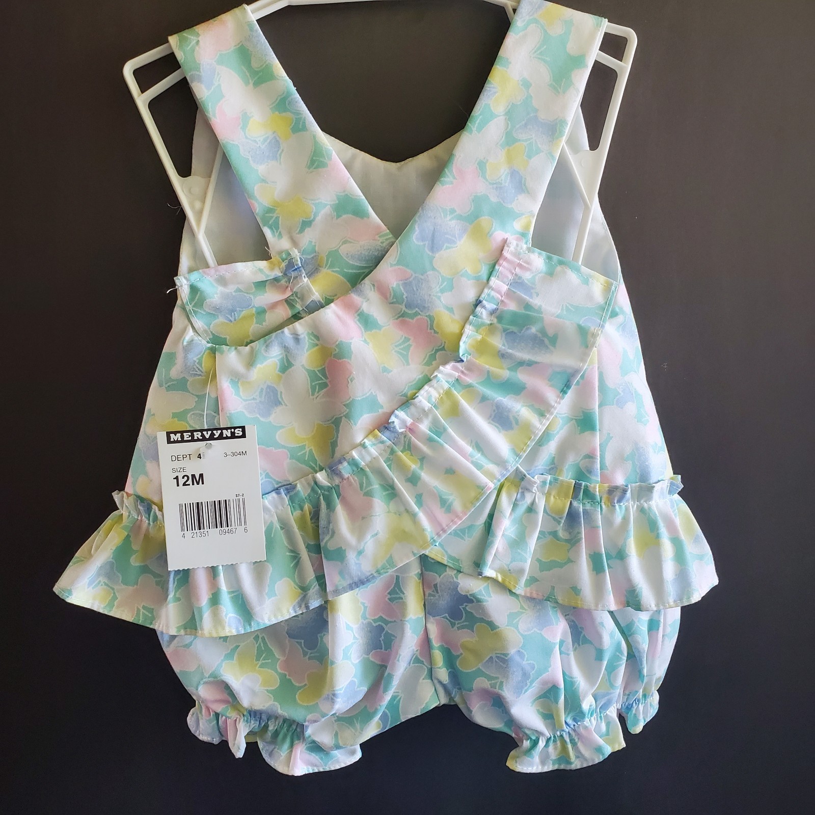 Vintage Babyfair Infant Sundress with Bloomers Cute Butterflies 12 months