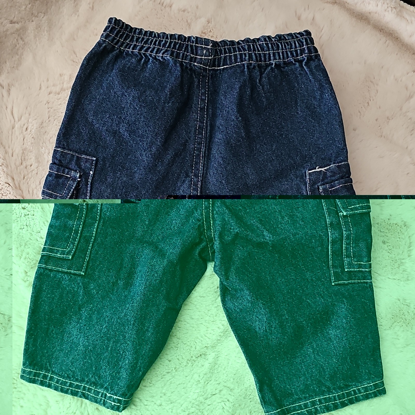 Vintage Baby Denim Jacket & Pants 2-Piece Set Blue/Navy 3-6 Months Cotton Zip