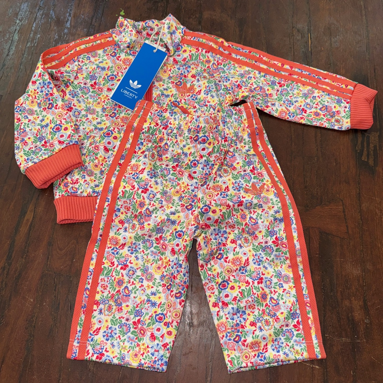 NWT Adidas x Liberty London Firebird Track Suit Pants Jacket Set Kids 3-6M