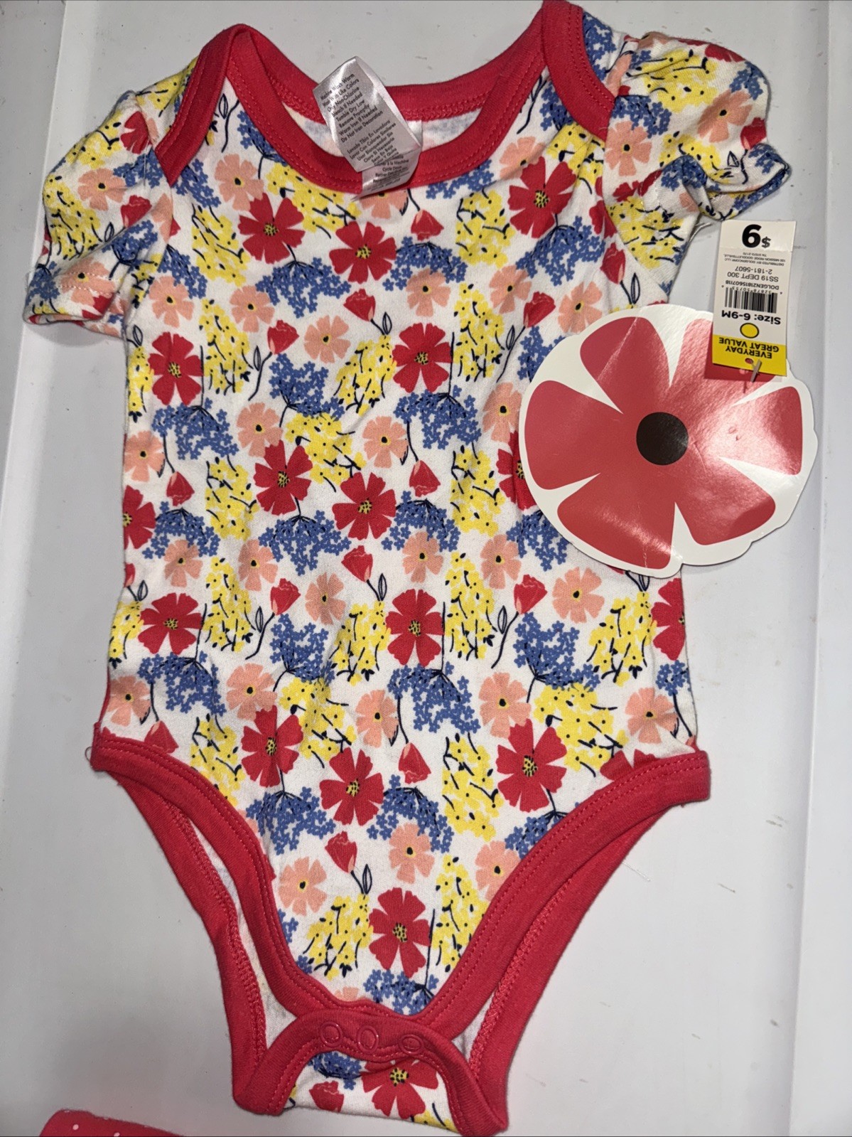 New CJP Infant Baby Girl Sz 6-9 Months 2 Piece Floral Outfit Top Pants