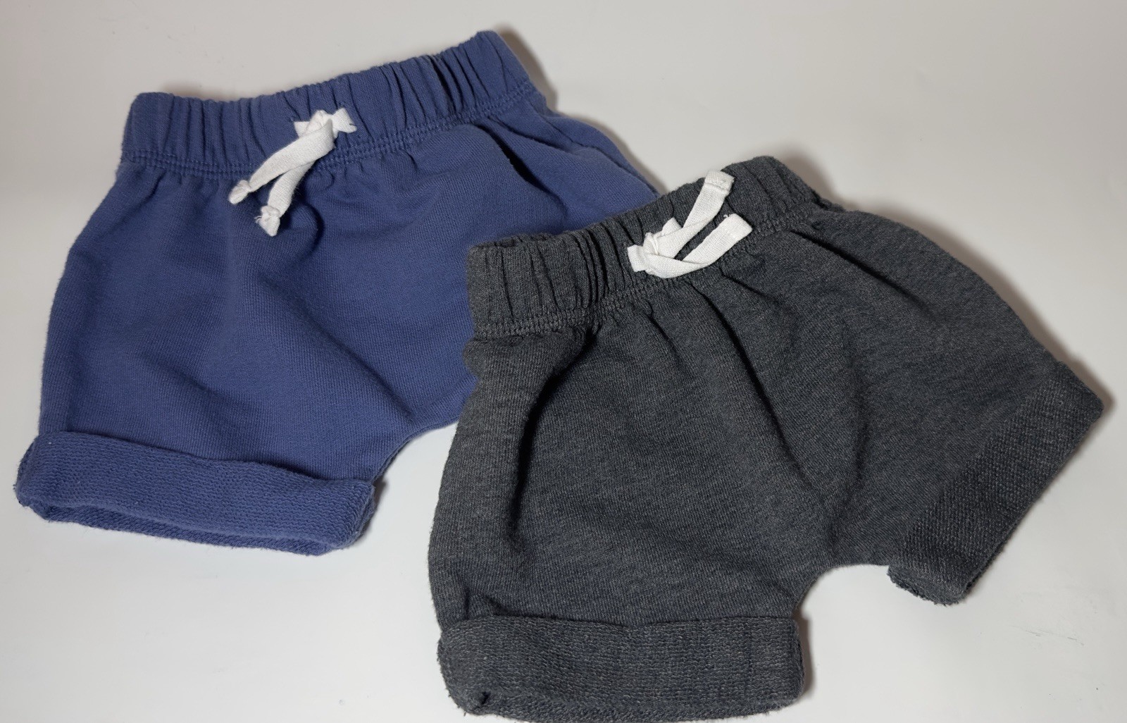 Cat & Jack Baby Shorts Lot 2 pcs NB / RN Newborn Blue Gray Sweat Shorts