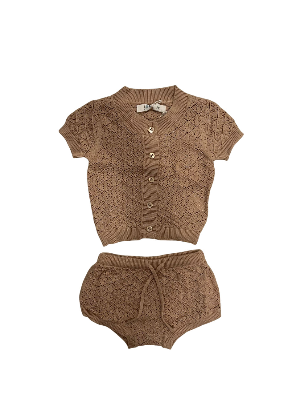 Coco Blanc Mauve Pointelle Short Outfit Size 2 NWT