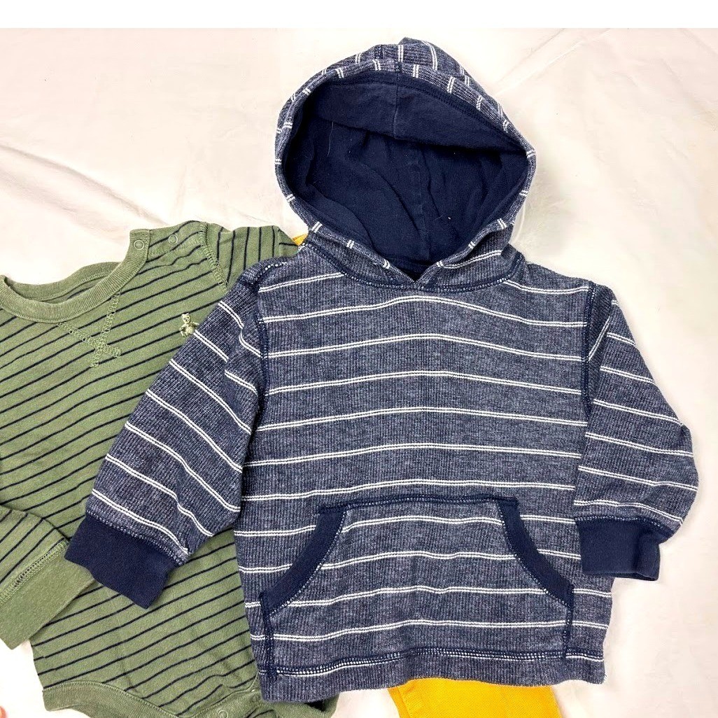 Baby Gap Toddler 12 18 Mos Lot Bodysuit Hoodie Pants Jeans Yellow Stripes Boy