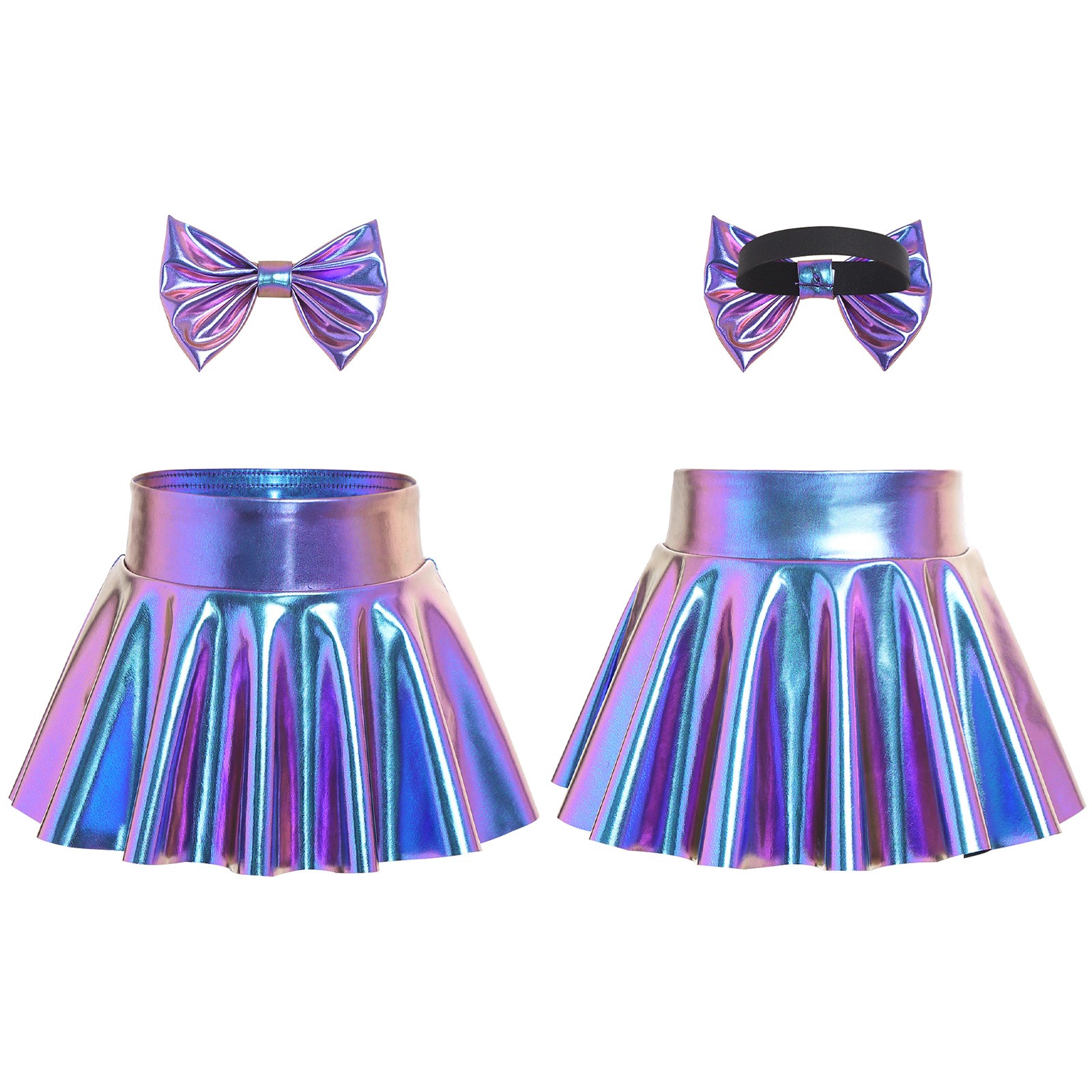 US~ Baby Girls Skirt Shiny Metallic Elastic Waistband Diaper Cover Underwear