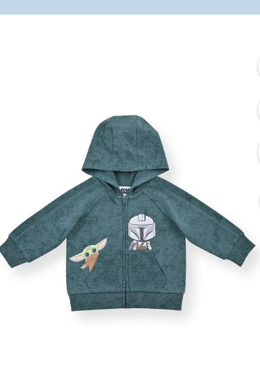 Cozy Baby Yoda Zip Up Hoodie – 3-6 Months – Dark Green