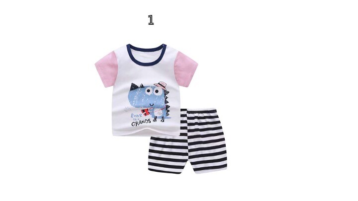 Kids Baby Boy Summer Spring Set 2 Pcs T Shirt+shorts Suit Cotton Boy 1-4 Years