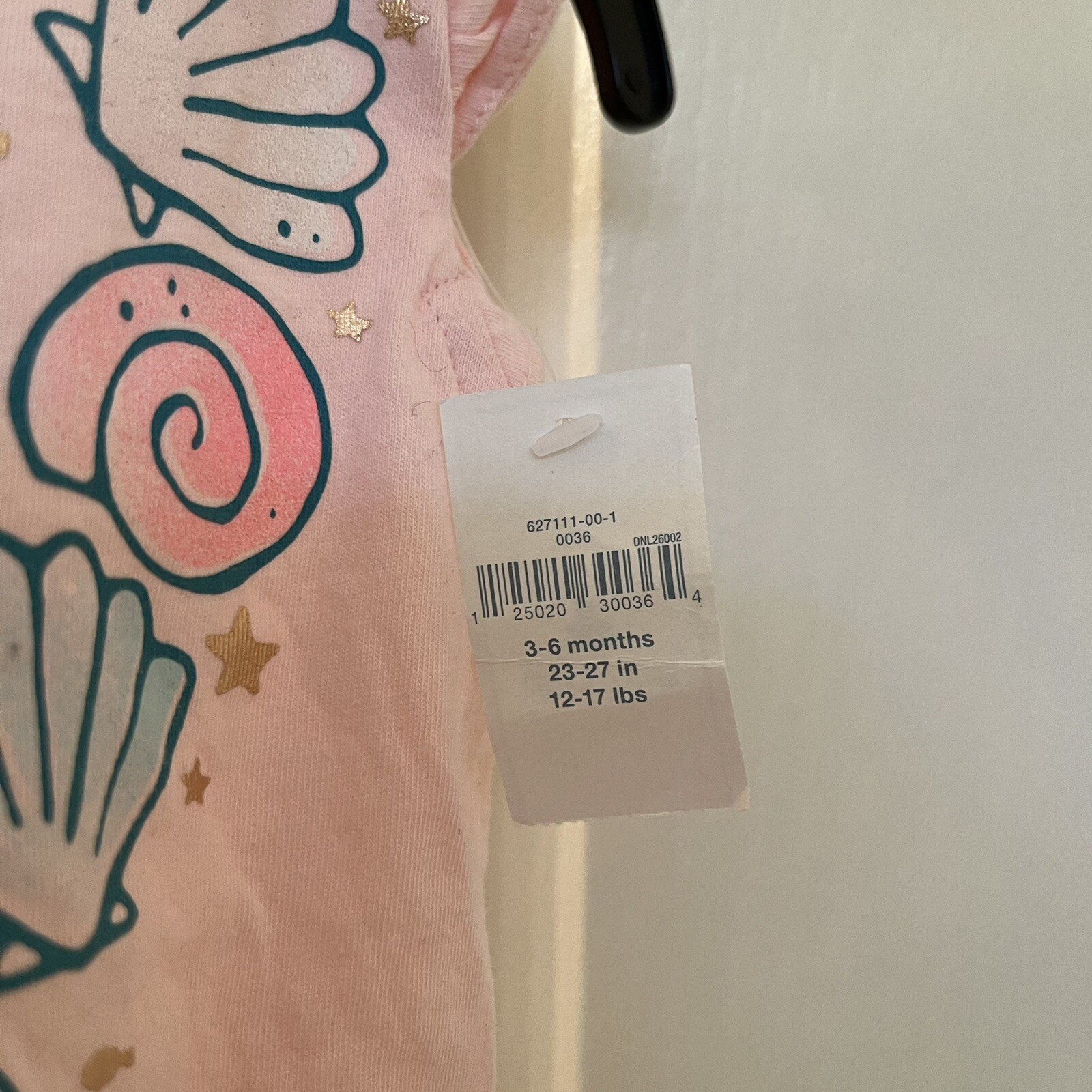 Baby Gap Mermaid Shell Pink 2-Piece Pants and Top Set Girls Size 3-6 Months