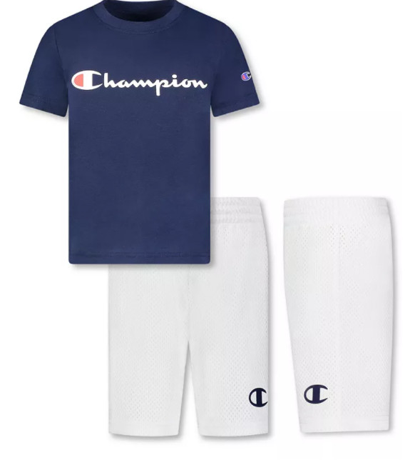Champion Toddler Boys Classic Script T-shirt and Shorts, 2 Piece Set size 4