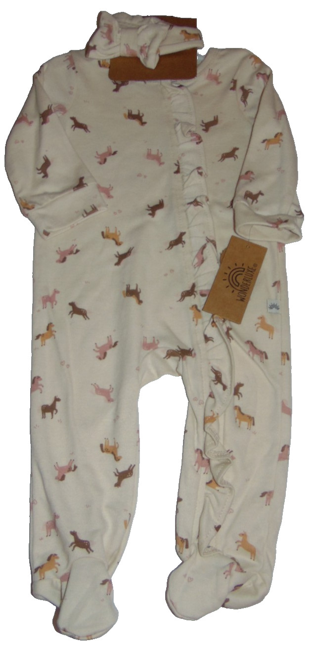 ~NWT Girls WONDERLUXE Horses & Hearts Outfit W/Headband! Size 3-6 Months FS:)~