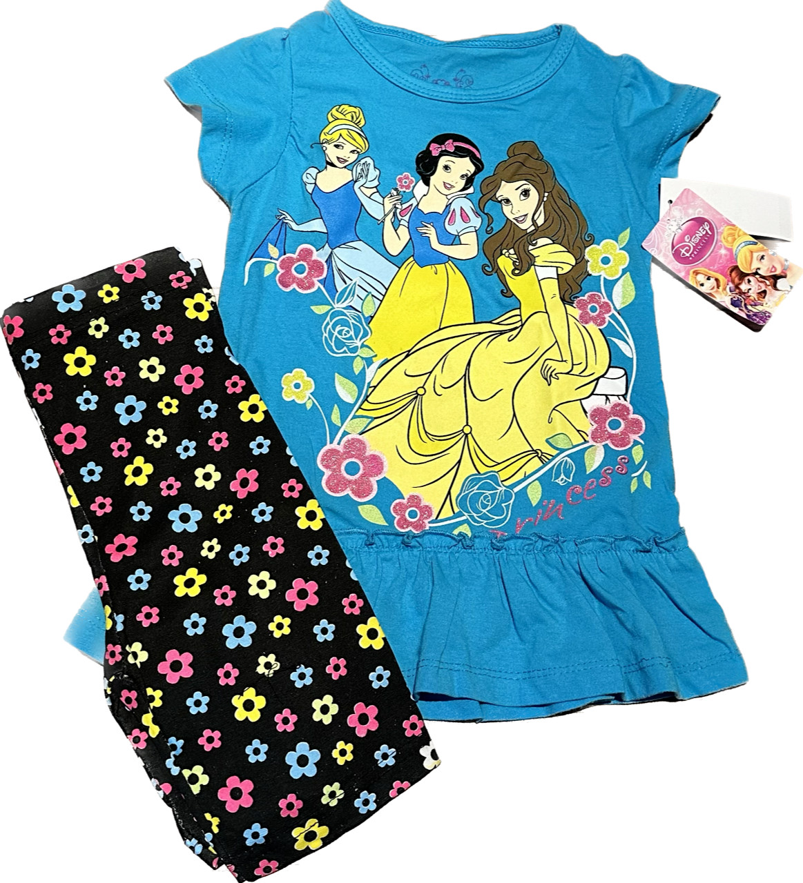 Disney Princess☆ Toddler Girls Cinderella, Belle, Snow White Bike Shorts Set ☆4