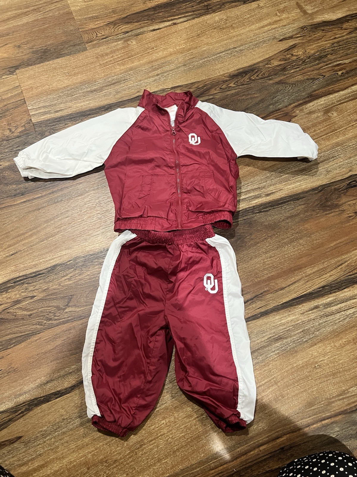 Ou Sooners Baby Vintage Windbreaker Matching Set Size 12 Months Unisex EUC