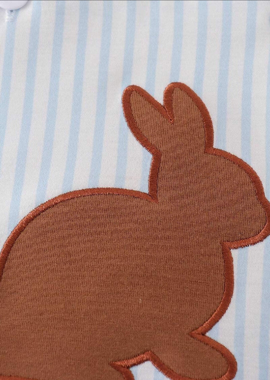 Boy’s Boutique Easter Blue Chocolate Bunny Bunnies Applique Embroidered Embroide