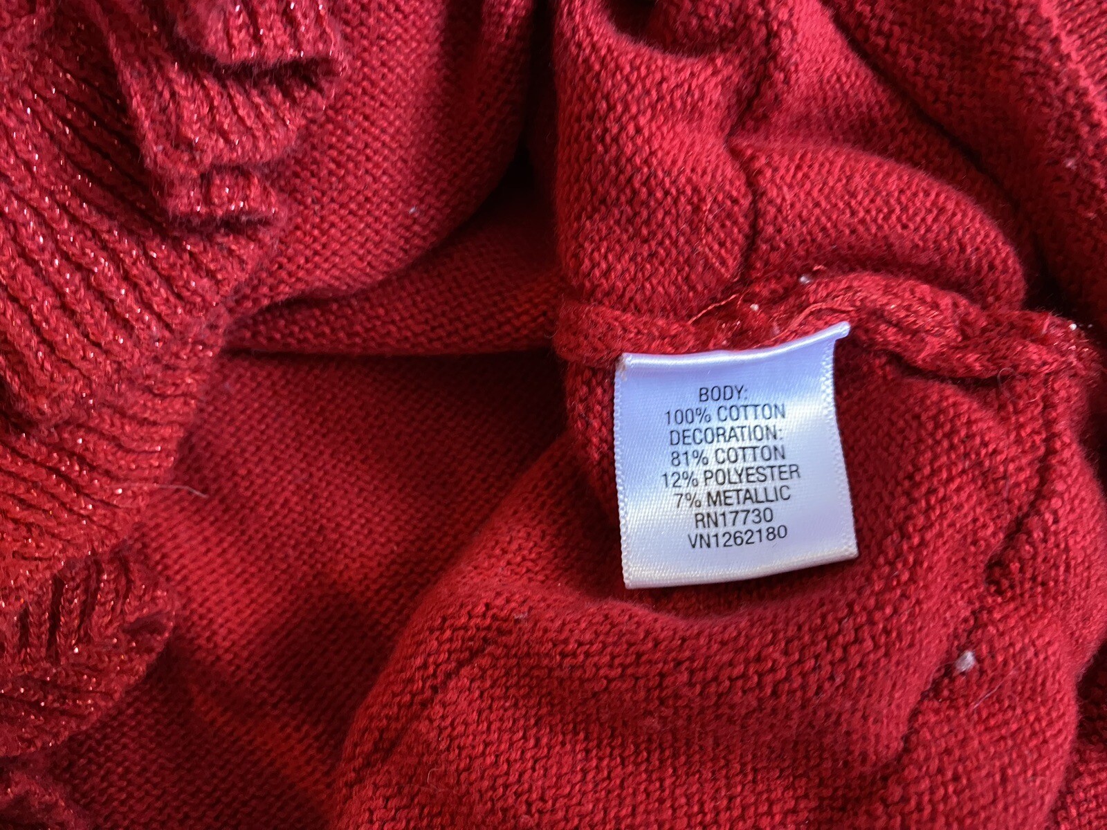 Red Cotton KNIT Baby 18M Girls Dress Short Sleeve Raffles Cherokee LikeNew